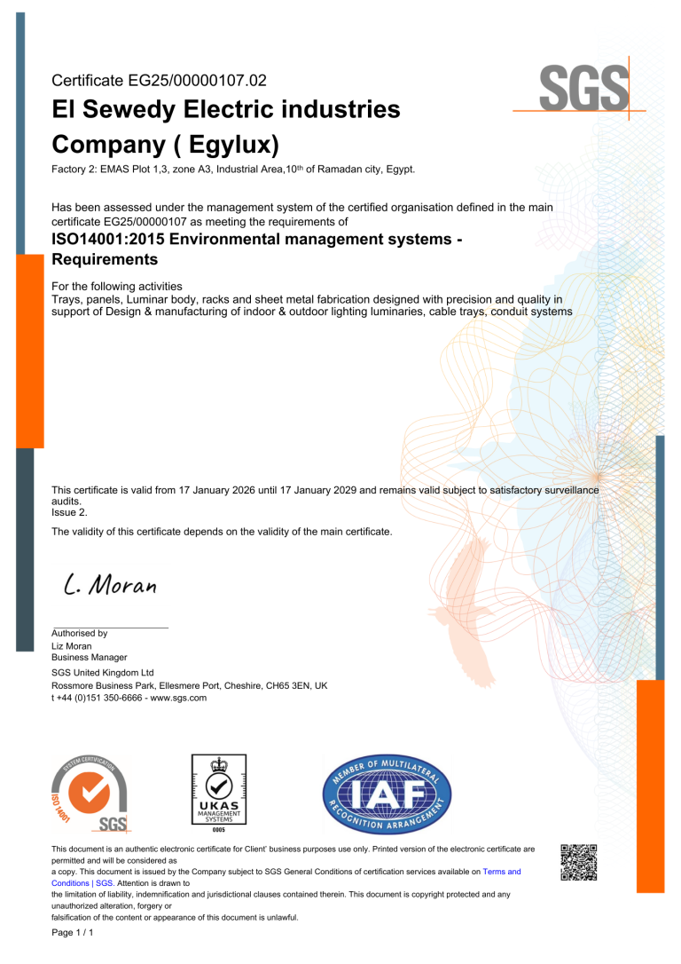 SGS_ISO 14001_2015 Factory 2